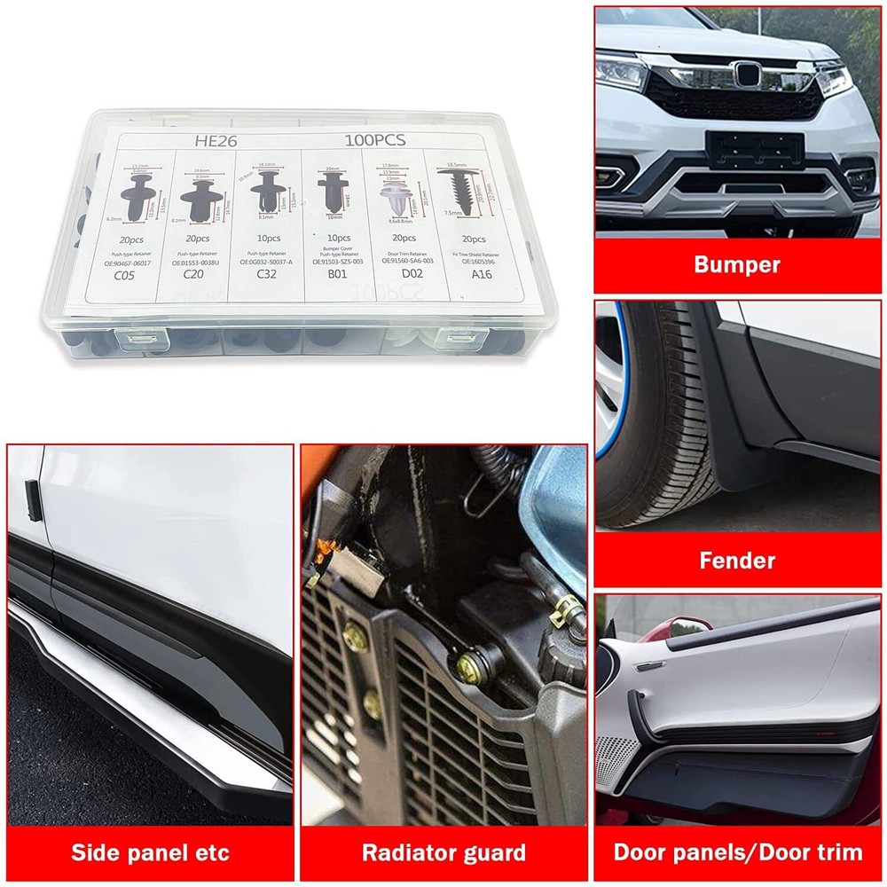 For Mazda Push Pin Rivet Bumper Door Trim Panel Retainer Clip Fastener 6 SizesUS