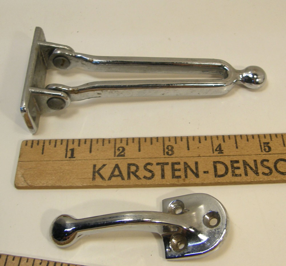 VINTAGE CHROME FINISH 2 PART DOOR SAFETY SECURITY LATCH