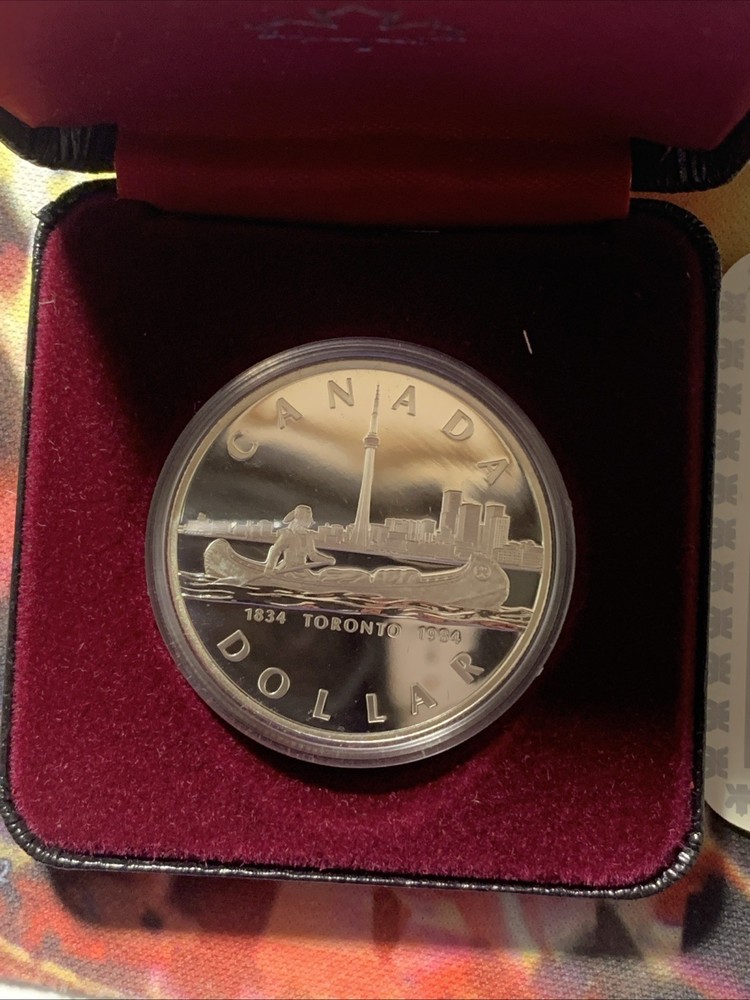 1984 Canada Silver Dollar Proof (Toronto Sesquicentennial w/OGP)