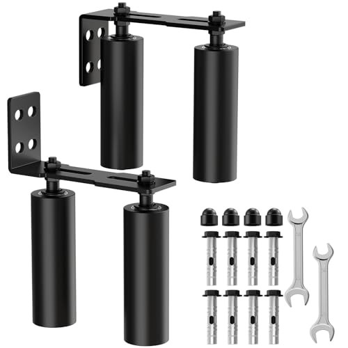 Adjustable Sliding Gate Roller Hardware Kit - Heavy Duty Steel 6in Black-2pcs