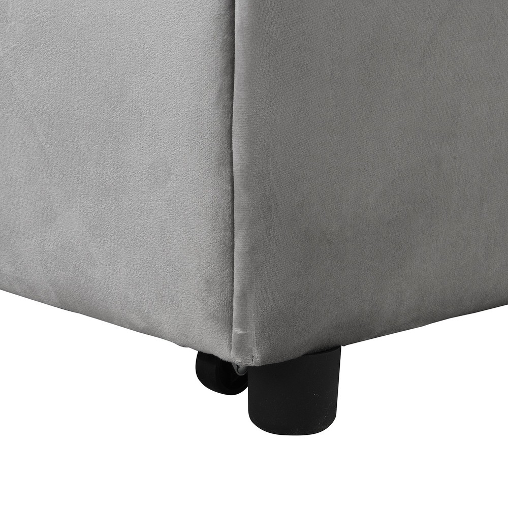 Folding Ottoman Sofa Bed Gray|Grey