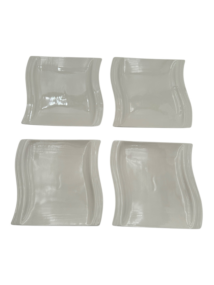 MALACASA 12-Piece Ivory White Dinnerware Set