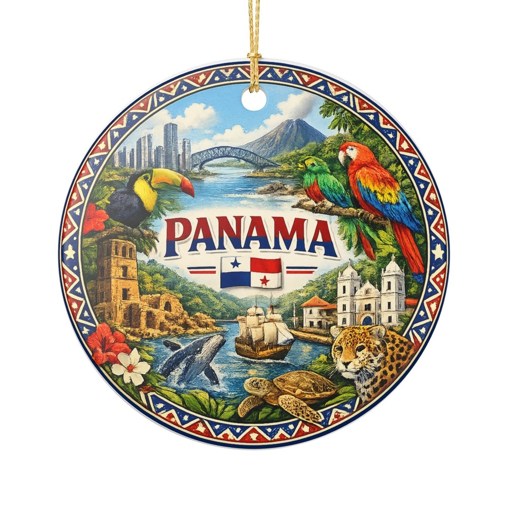 Panama Ornament | Ceramic Travel Decoration