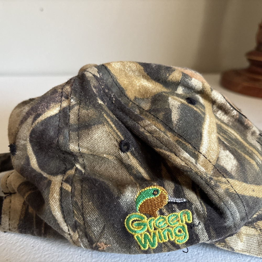 Youth Ducks Unlimited Green Wing Strapback Hat Adjustable Outdoor Cap