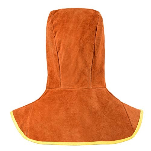 Welding Hood Leather - Cowhide Split Leather Welding Caps Protector with Neck