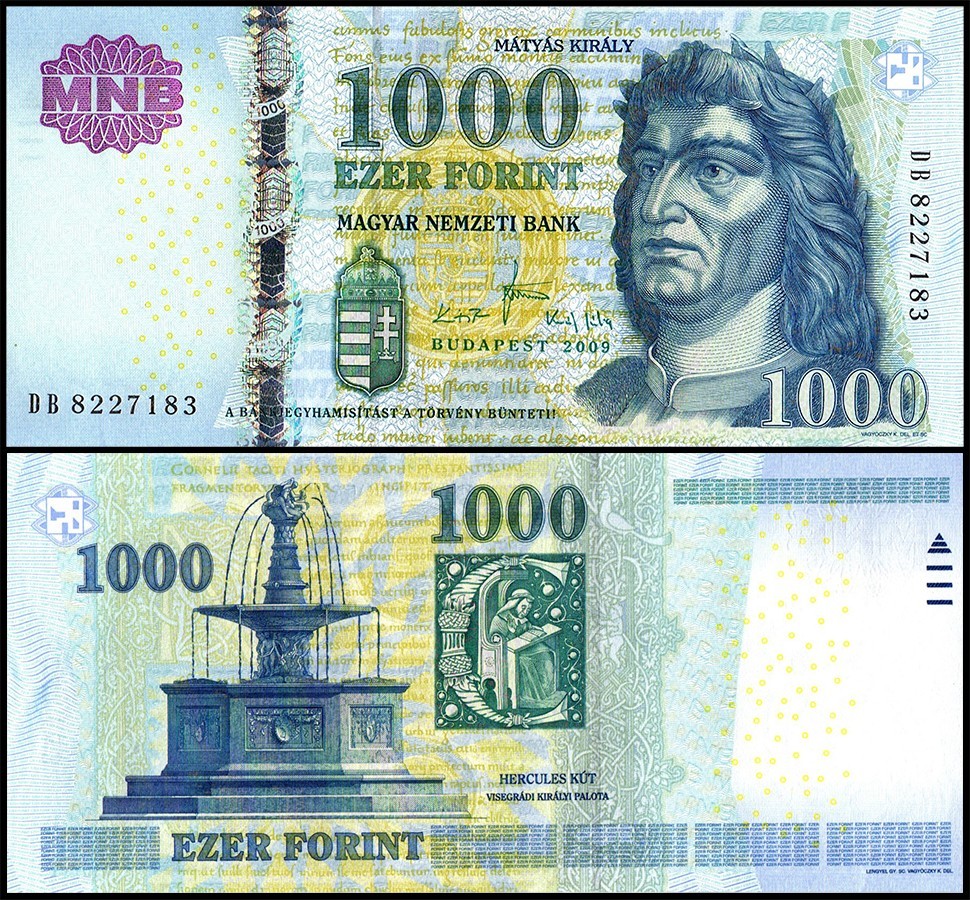 Hungary 1000 Forint, 2009, P-197a, UNC