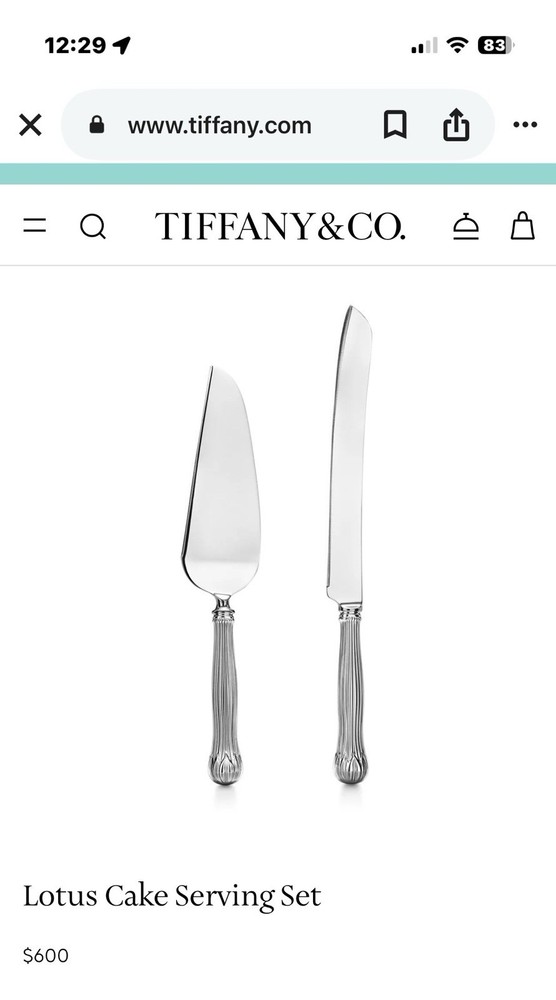 Tiffany & Co. Lotus Pattern Sterling Silver Wedding Cake Serving Set