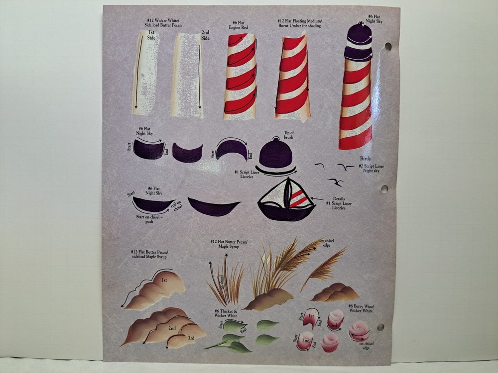 Donna Dewberry's (One Stroke) Teaching Guide Sheet - Seaside Sailboat