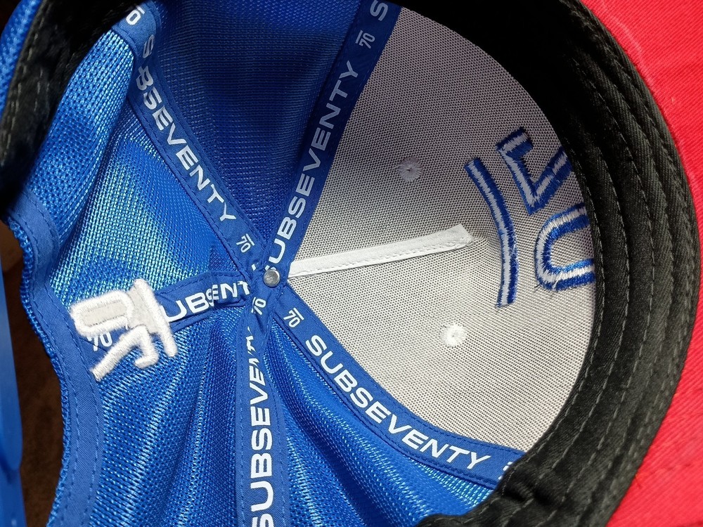 Sub 70 Golf Hat Cap Snap Back Adjustable Red Blue White mesh