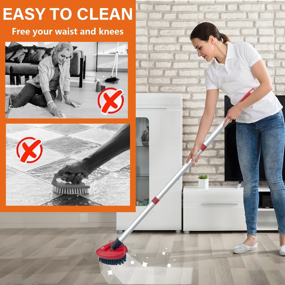 Upgraded Spin Mop Replace Scrub Mop Brush Compatible with O Cedar 2 Tank Rins...