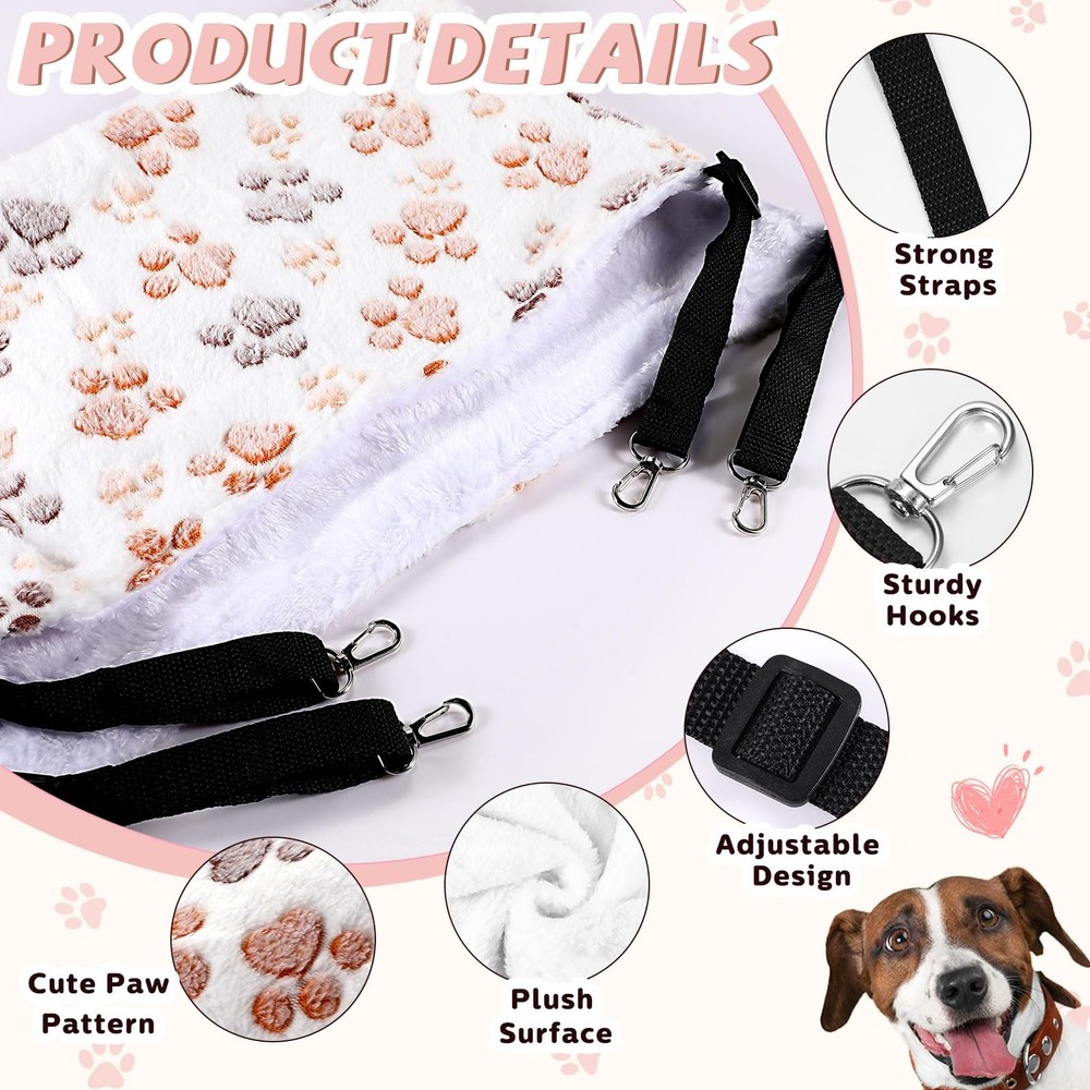 Geelin 4 Pcs Cat Hammock for Cage - Soft Pet Hammock Bed, Adjustable Straps