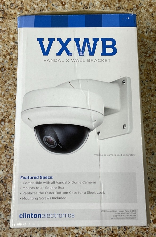 Clinton Electronics Vandal X Series CE-VXWB Wall Mount Bracket White