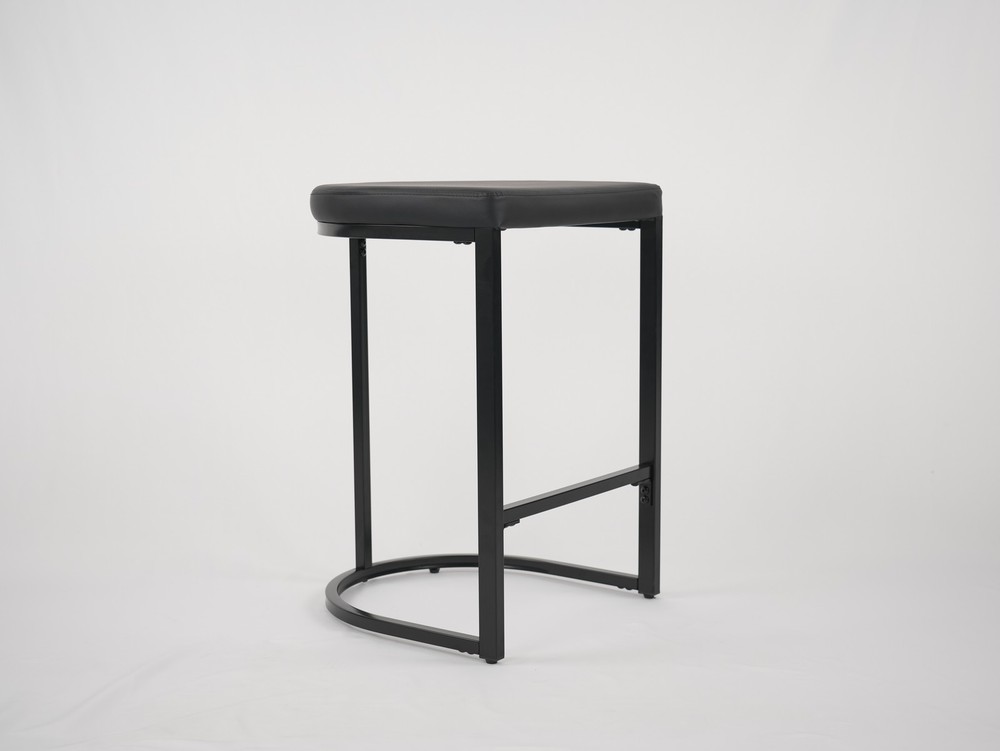 Hengming Bar Stool-Fully disassembled KD Iron Frame-PU, suitable for use in re