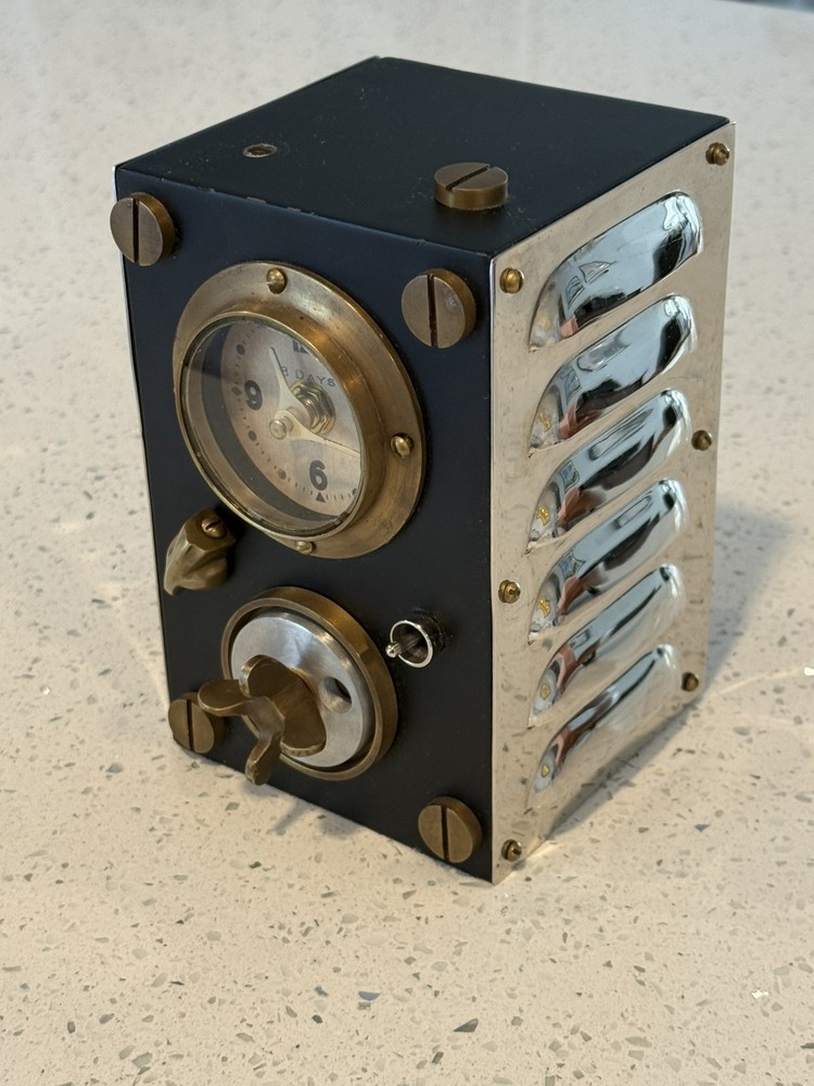 Vintage Pendulux TRANSMITTER TABLE CLOCK Steampunk Inspired INDUSTRIAL
