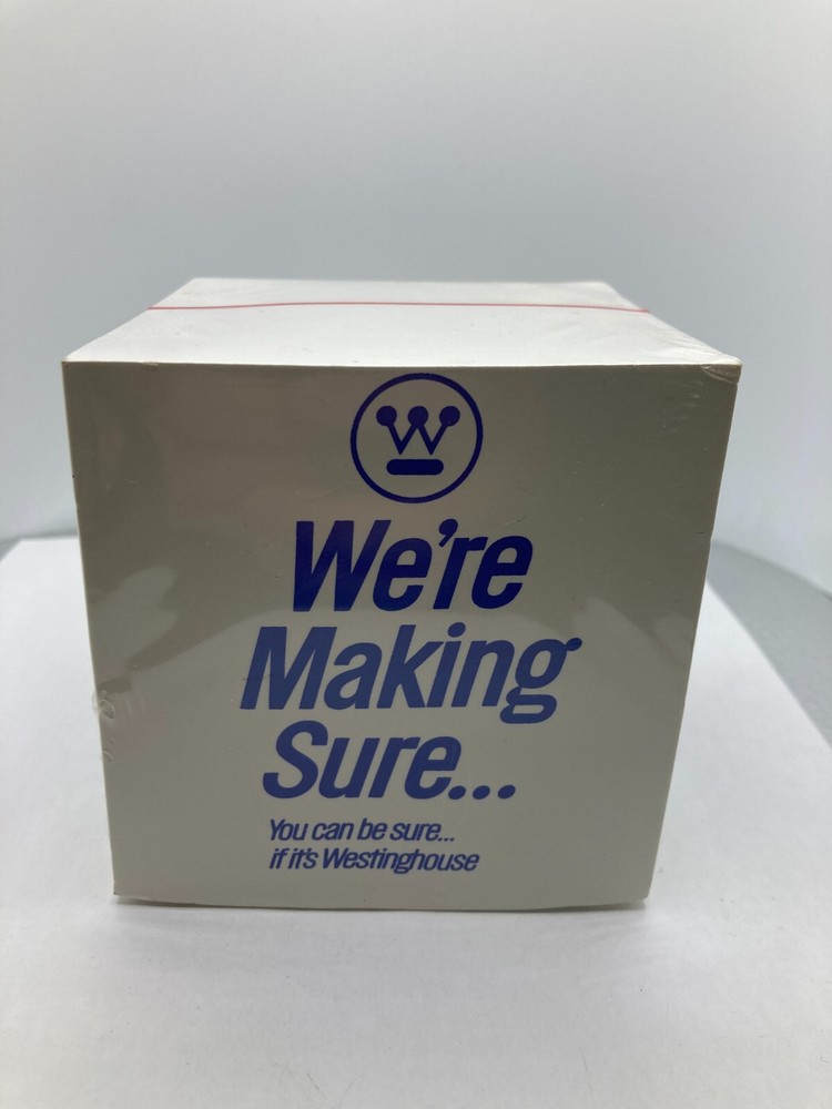 Vintage Westinghouse "You Can Be Sure..." Note Cube Sealed Notepad