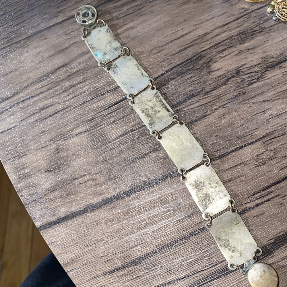 Churches Canada Bracelet Silver Tone 7” Vintage Links