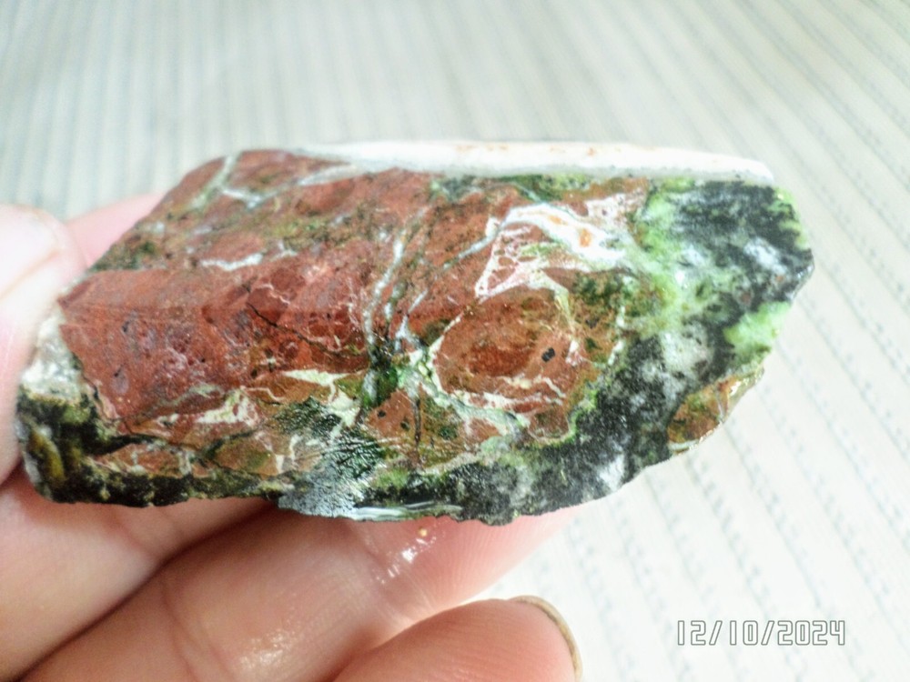Gaspeite gemstone slab