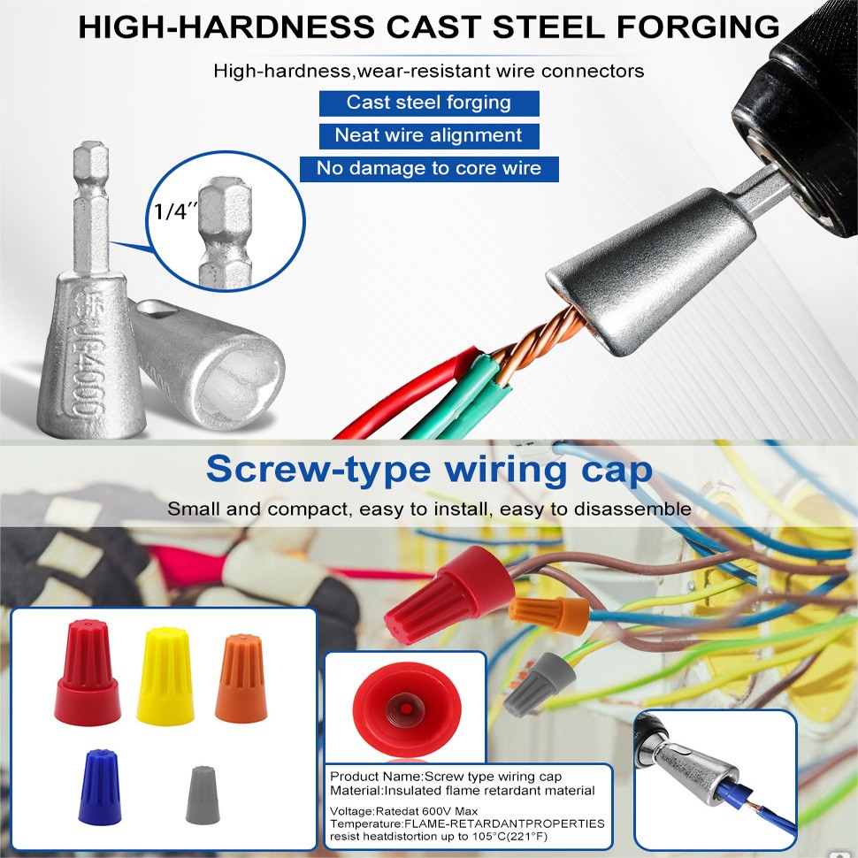 Wire Stripper For Drill Wire Stripping Twisting Tool Upgrade Electrical W/ Case