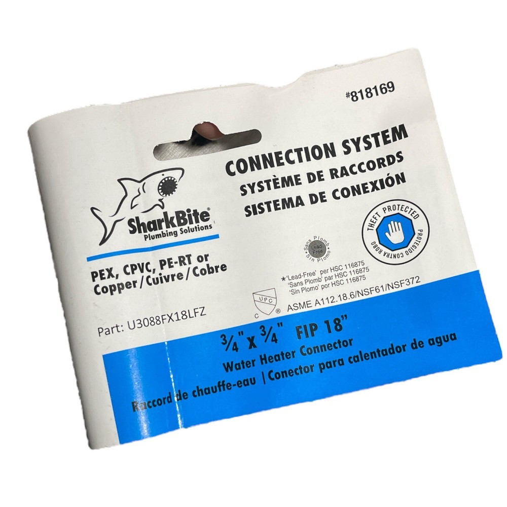 SharkBite 3/4" x 3/4" FIP 18" Water Heater Connector (5 Pack) (Z)