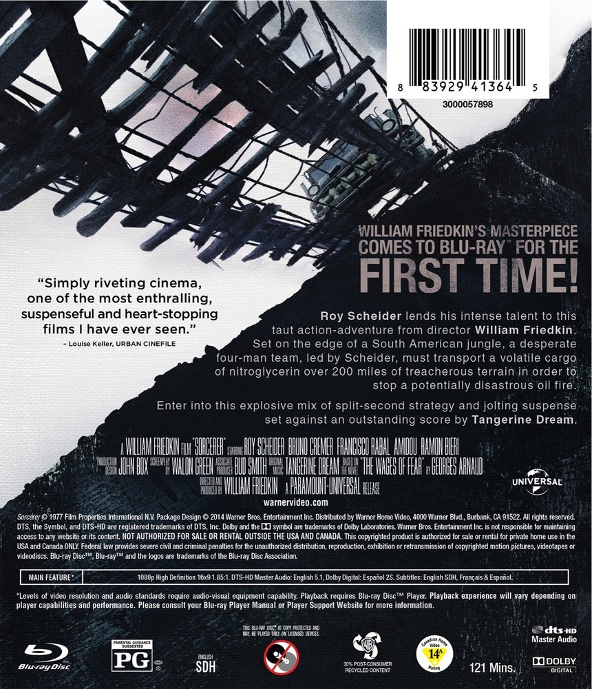 Sorcerer Blu-ray Roy Scheider NEW