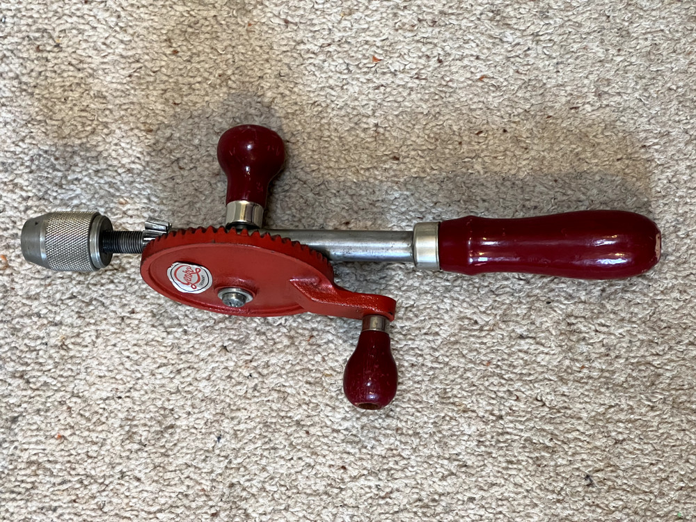 VINTAGE GENKO GERMANY HAND DRILL RED EGGBEATER STYLE