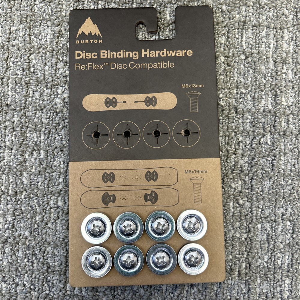 Burton Disc Binding Hardware Bolts And Washers Silver M6 x 16mm