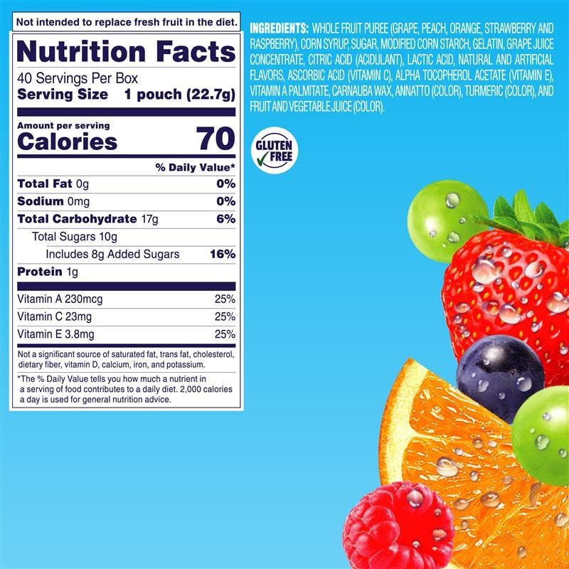 Fruit Snacks, Mixed Fruit, Bulk Pack, Individual Single Serve Bags, 0.8 oz (Pack