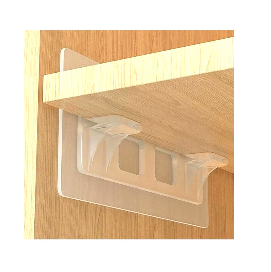 6Pcs Self Adhesive Shelf Board Support Mounts Layered Partition Bracket Support