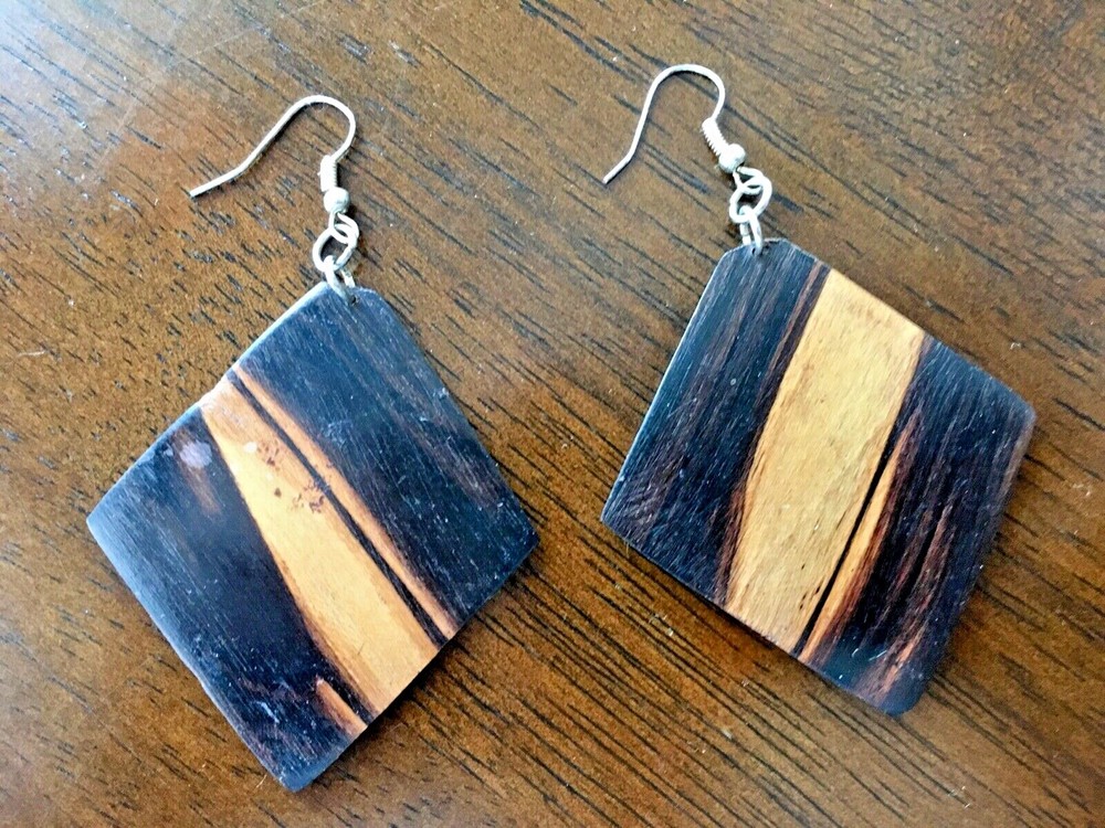 Genuine Ebony Wood Earrings