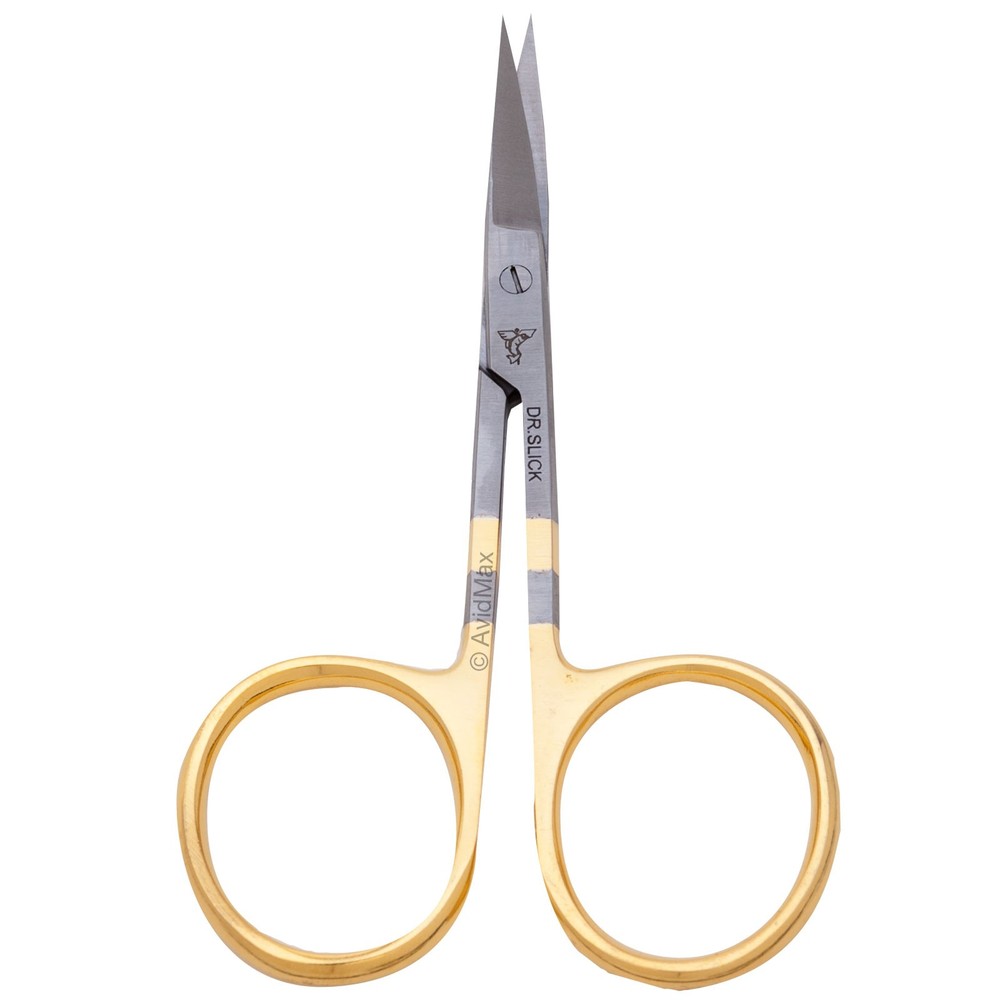 Dr. Slick Iris Scissors Straight Curved Serrated Blade Gold Loops