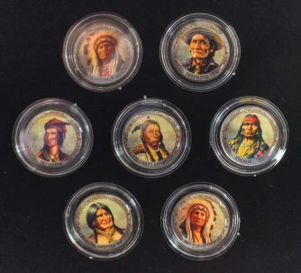 7 Native Indian Chief Commemorattive Coin Set