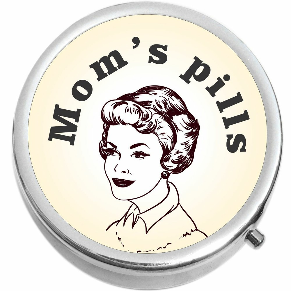 Moms Pills  Medicine Vitamin Compact Pill Box