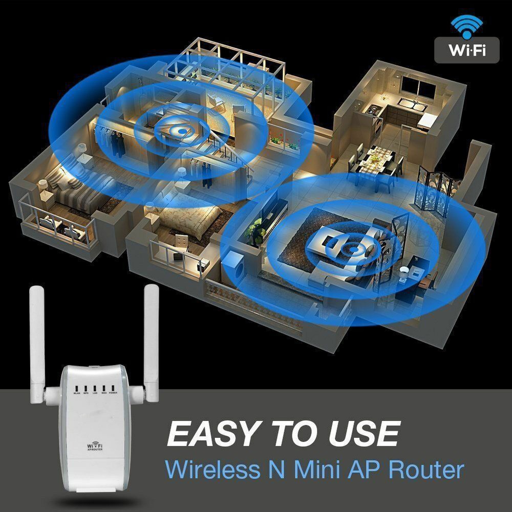 Wireless Router 300Mbps Wifi Router Network Extender Dual Band Long Range