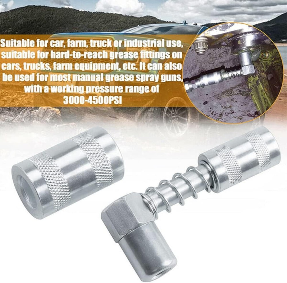 1 Set Grease Nozzle Adapter Grease Gun-Accessory 90 Degree Coupler Adapter Tool