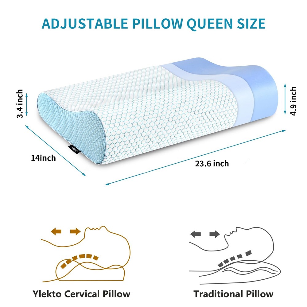 Memory Foam Pillows Neck Pillow Bed Pillow for Sleeping Ergonomic Cervical Pi...