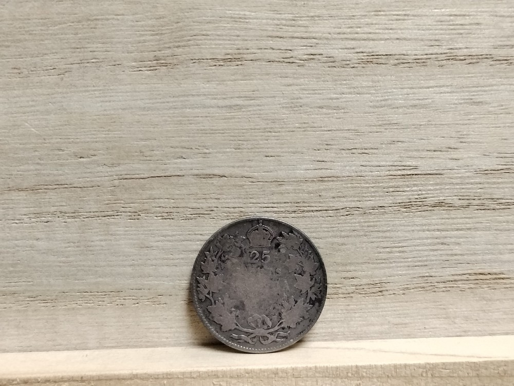 1917 25 Cents Canada .925 Silver Coin