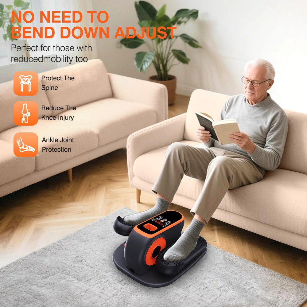 Under Desk Elliptical Machine, Electric Leg Exerciser While Sitting for Seniors,