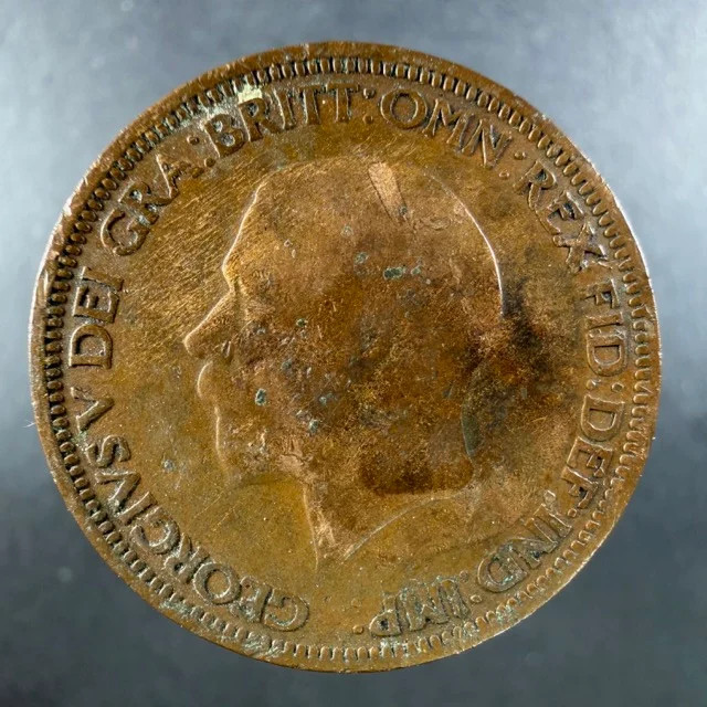 1929 Great Britain Half Penny Strong Details