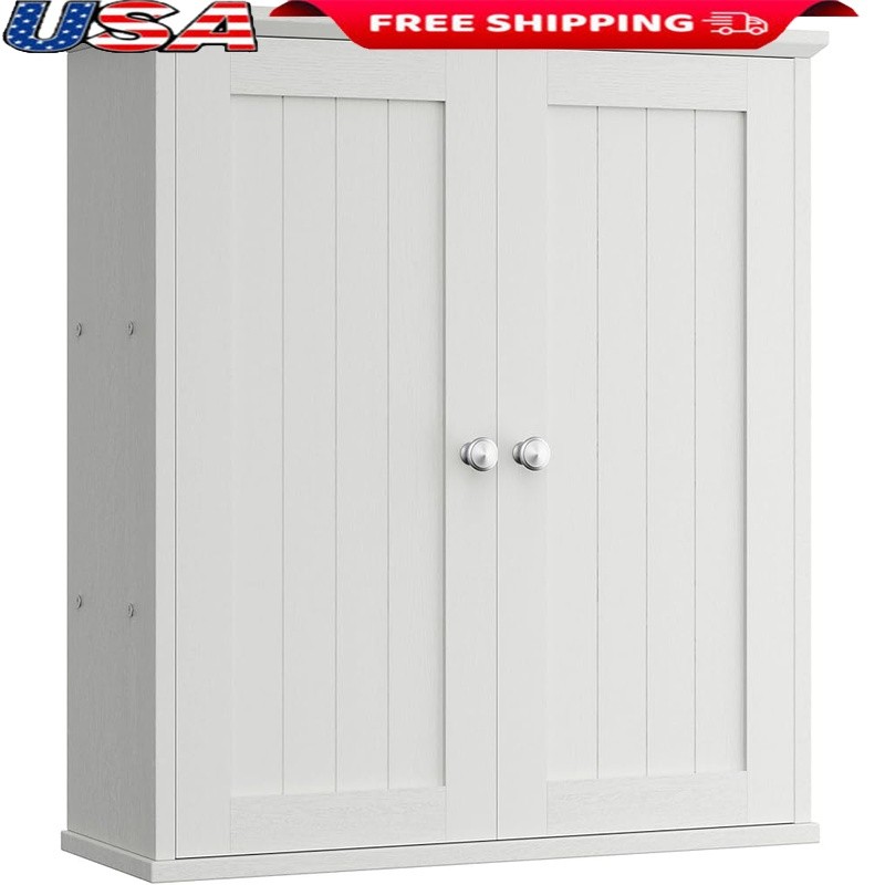 Multifunctional Wall-Mounted Bathroom Cabinet W/ Storage Space & Easy Assembly