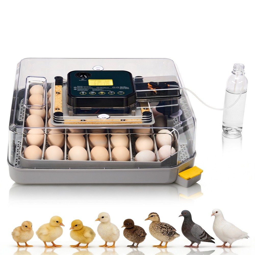 48 Egg Incubator with Auto Turning,Refill, Temperature & Humidity Control -Black