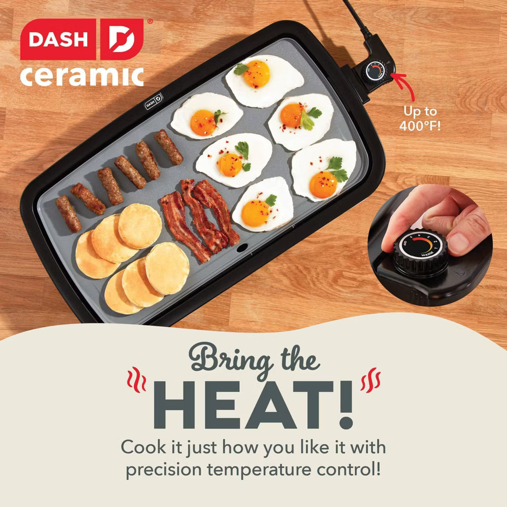 Dash Nonstick Ceramic Electric Flat Top Griddle Cream