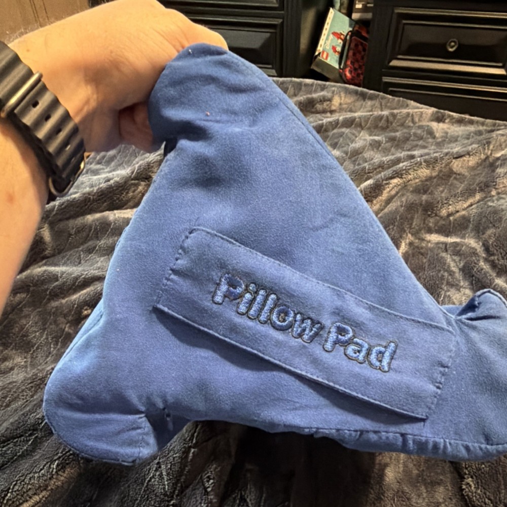 Pillow Pad Blue Tablet & eReader Pillow Stand Holder, Washable, Freestanding