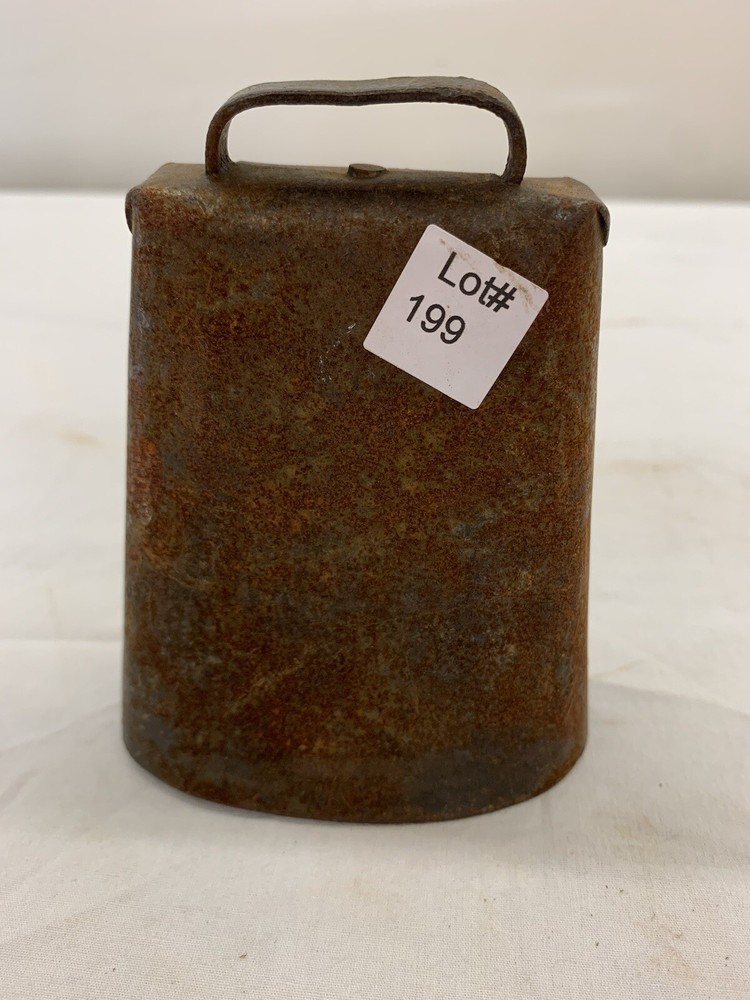 Genuine Antique Hand Wrought Riveted Cow Bell  Complete W/Original Clapper NICE!
