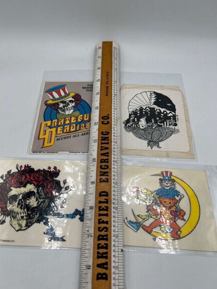 Vintage Grateful Dead Psychedelic Hippy Art Window Sticker Decal Bundle Lot 4pc.