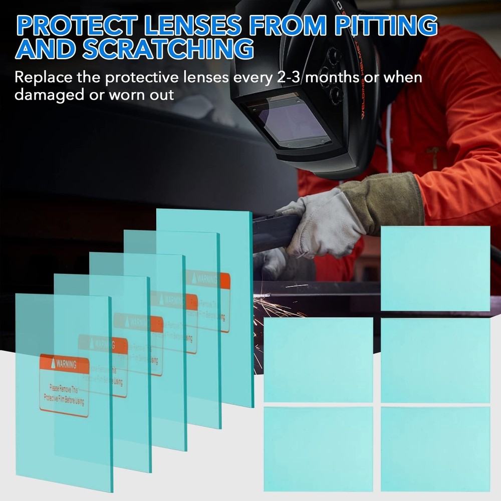 TRQWH Welding Helmet Lens Replacement Kit 5 Outer & 5 Inner Clear Covers