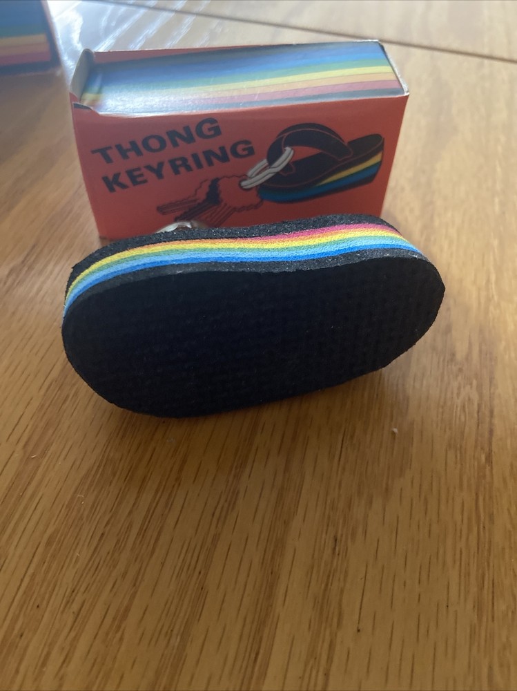 Rainbow Thick Chunky Flip Flop Shoe Keychain