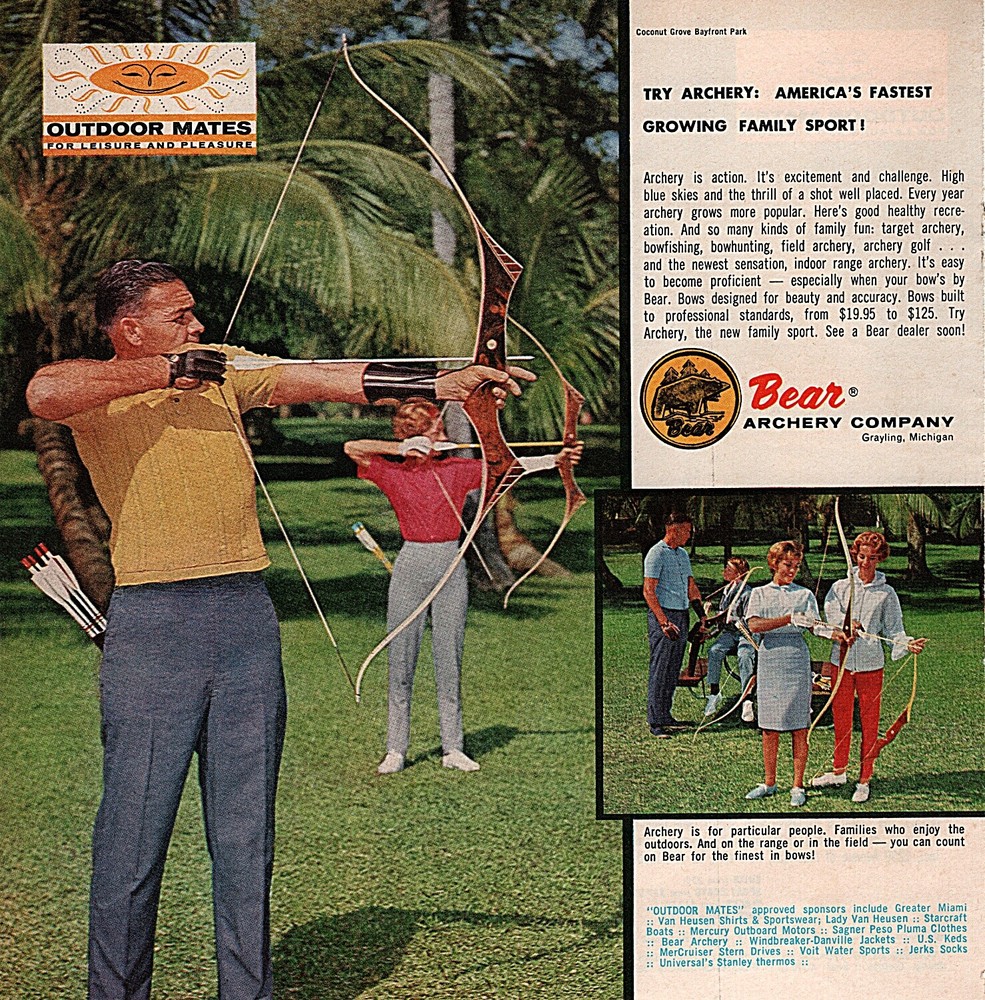 1964 Bear Archery Bows Original Color Ad