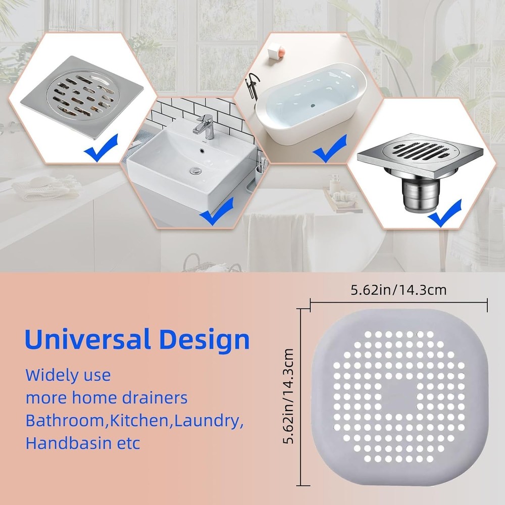 Versatile 2 Pack Shower Drain Stopper - High-Quality Silicone with Suction Cups
