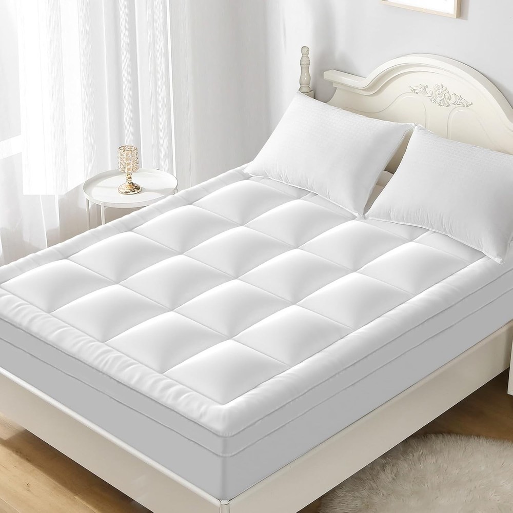 800GSM Queen Mattress Topper - Cooling, Soft Down Alternative & Machine Washable