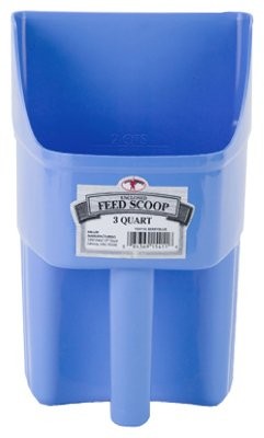 Little Giant Heavy Duty Plastic Berry Blue 3-Quart Stackable Feed Scoop